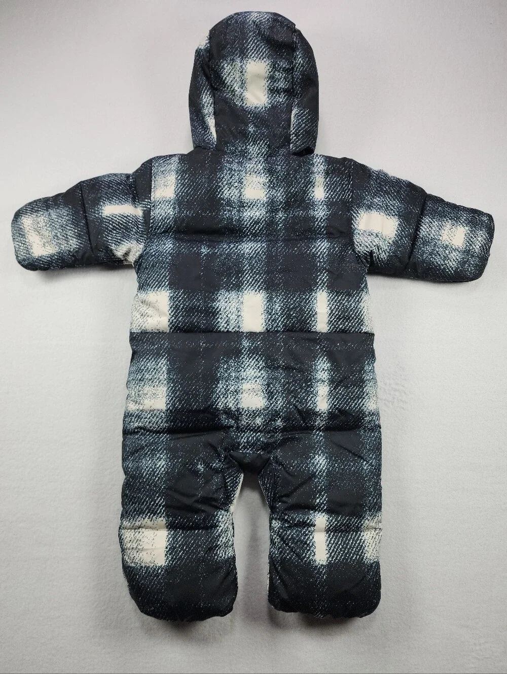 Columbia Snuggly Bunny II Down Bunting Snowsuit 3-6M Plaid Omni-Shield